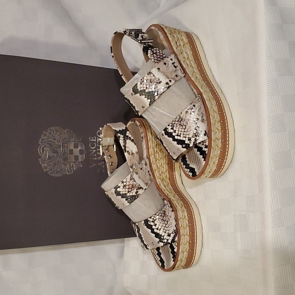 Vince Camuto Marsa Snakeskin Platform Espadrille Sandals - Picture 3 of 13